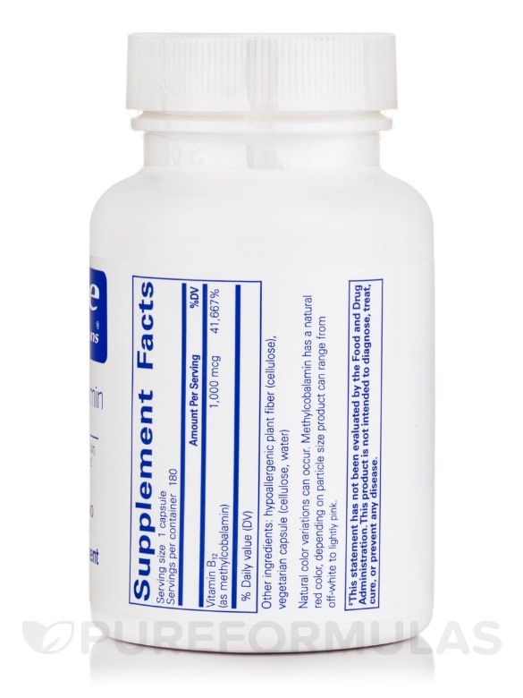 Methylcobalamin 1000 mcg - 180 Capsules - Alternate View 1
