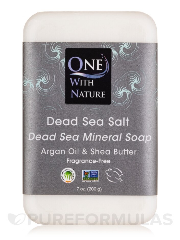 Dead Sea Salt - Triple Milled Mineral Soap Bar with Argan Oil & Shea Butter - 7 oz (200 Grams) - Alternate View 1