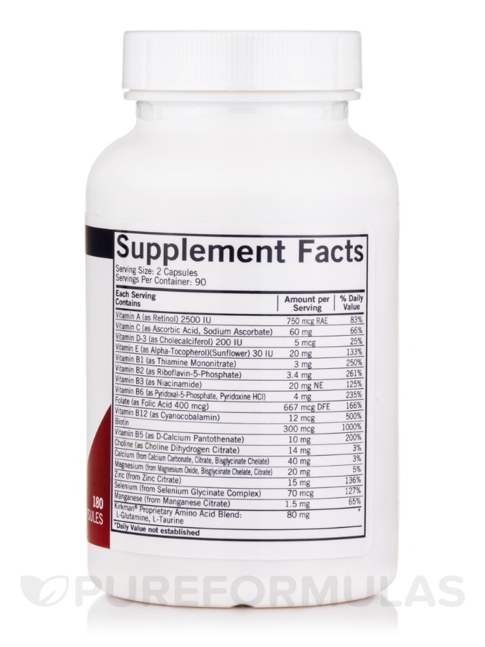 EveryDay Multi-Vitamin -Hypoallergenic - 180 Capsules - Alternate View 1
