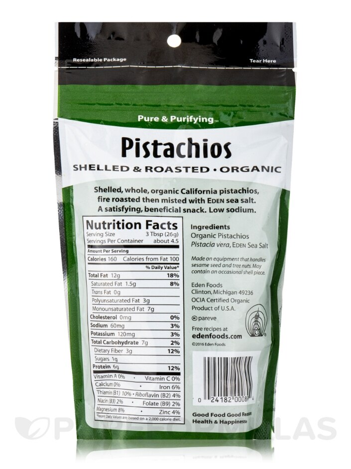 Pistachios Shelled & Dry Roasted - 4 oz (113 Grams) - Alternate View 1