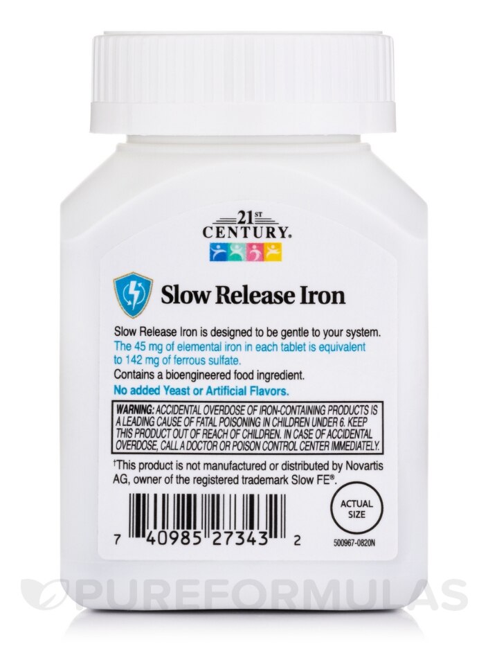 Slow Release Iron - 60 Tablets - Alternate View 2