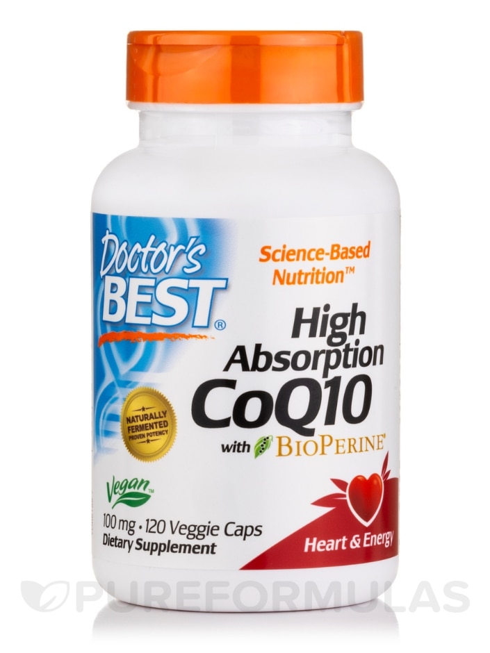 High Absorption CoQ10 with BioPerine® 100 mg - 120 Veggie Capsules