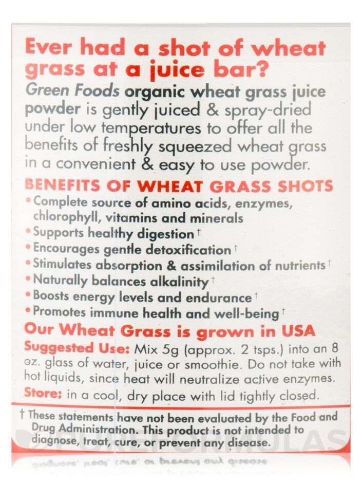 Organic and Raw Wheatgrass Shots - 5.3 oz (150 Grams) - Alternate View 7