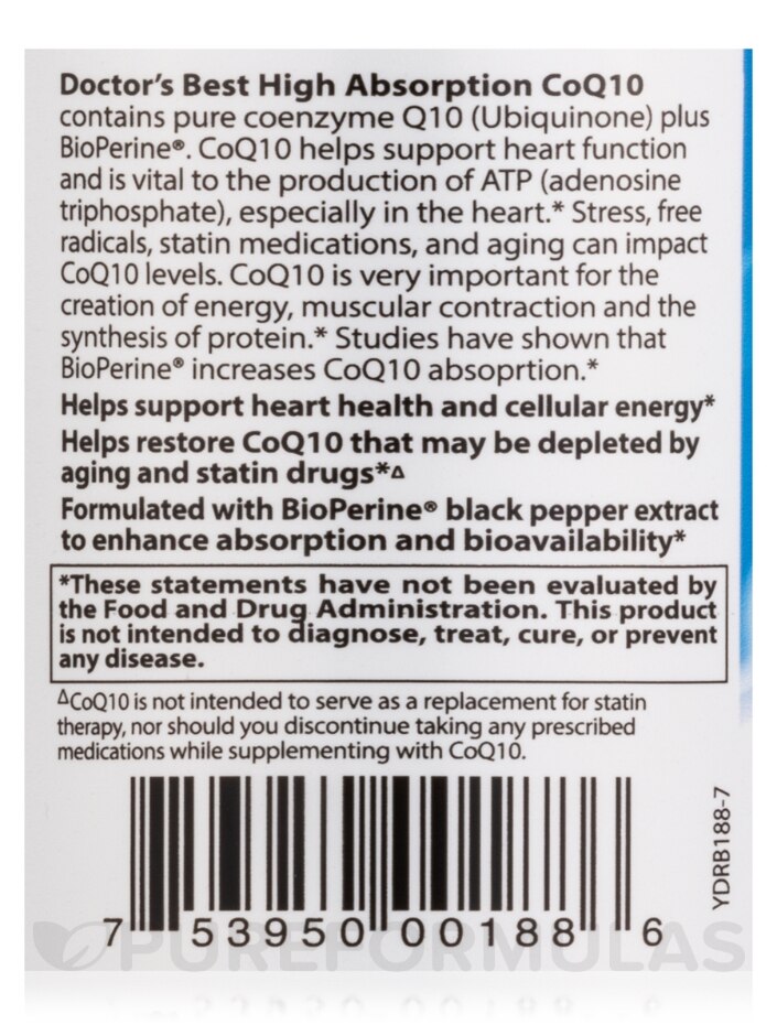 High Absorption CoQ10 with BioPerine® 100 mg - 120 Veggie Capsules - Alternate View 4