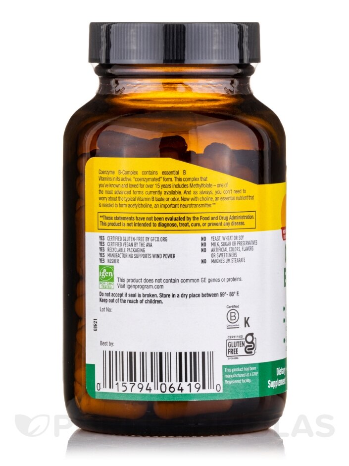 Coenzyme B-Complex Caps - 120 Vegan Capsules - Alternate View 2