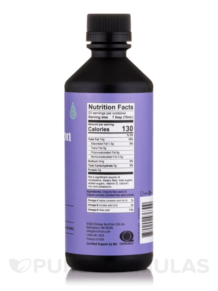 Lignan Flax Oil (Organic) - 12 fl. oz (355 ml) - Alternate View 1