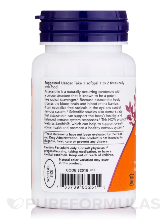 Astaxanthin 4 mg - 60 Veggie Softgels - Alternate View 2
