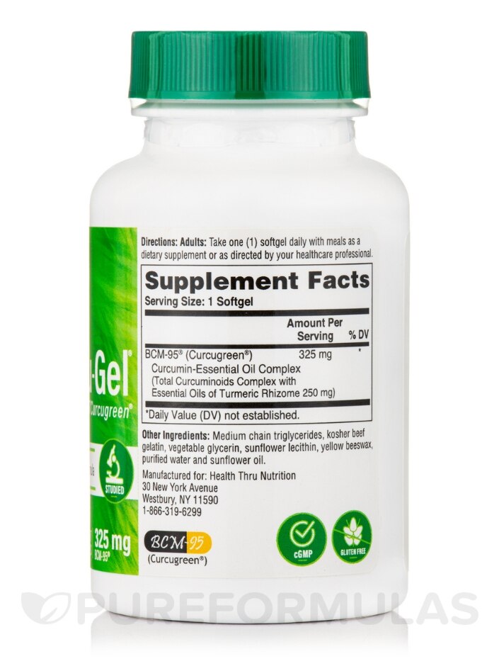 Curcu-Gel 325 mg BCM-95® Curcumin - 60 Softgels - Alternate View 1