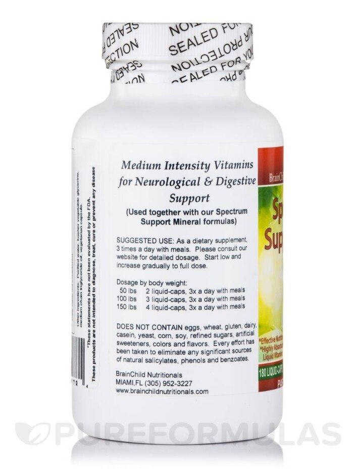 Spectrum Support II Vitamins (with PAK) - Part A - 180 Liquid-Capsules - Alternate View 3