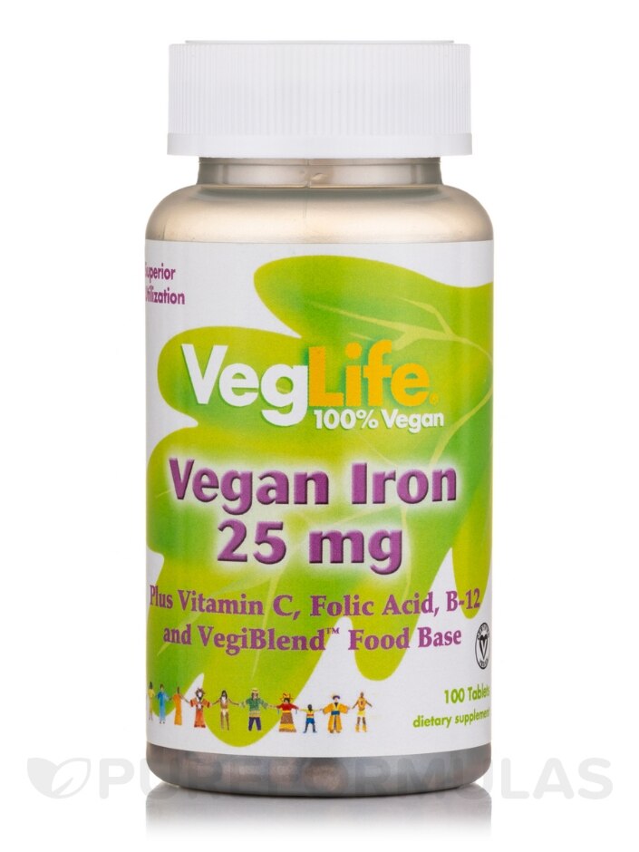 Vegan Iron 25 mg - 100 Tablets