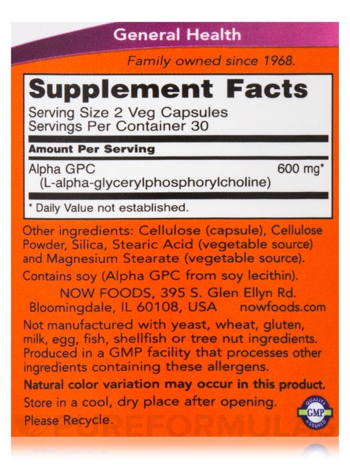 Alpha GPC 300 mg - 60 Veg Capsules - Alternate View 3
