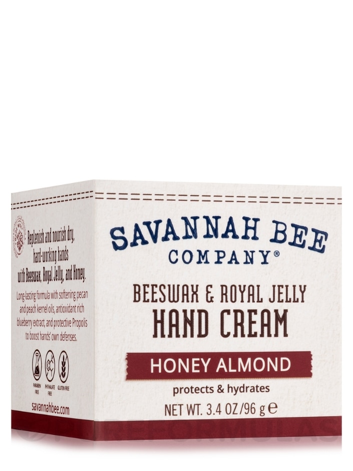 Beeswax & Royal Jelly Hand Cream - Honey Almond (Jar) - 3.4 oz (96 Grams)