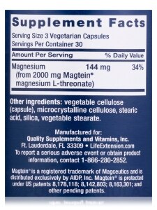 Neuro-Mag® Magnesium L-Threonate - 90 Vegetarian Capsules - Alternate View 3