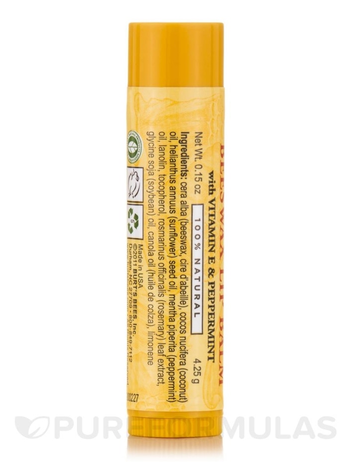 Beeswax Lip Balm with Vitamin E & Peppermint - 0.15 oz (4.25 Grams) - Alternate View 2