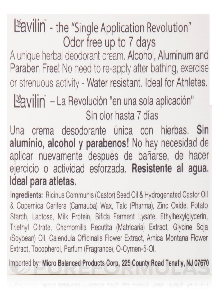 Lavilin™ Underarm Deodorant Cream for Men and Women - 12.5 Grams - Alternate View 7