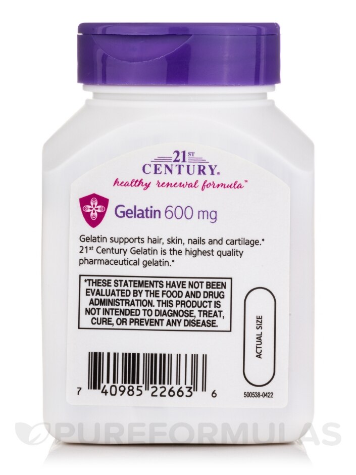 Gelatin 600 mg - 100 Capsules - Alternate View 2