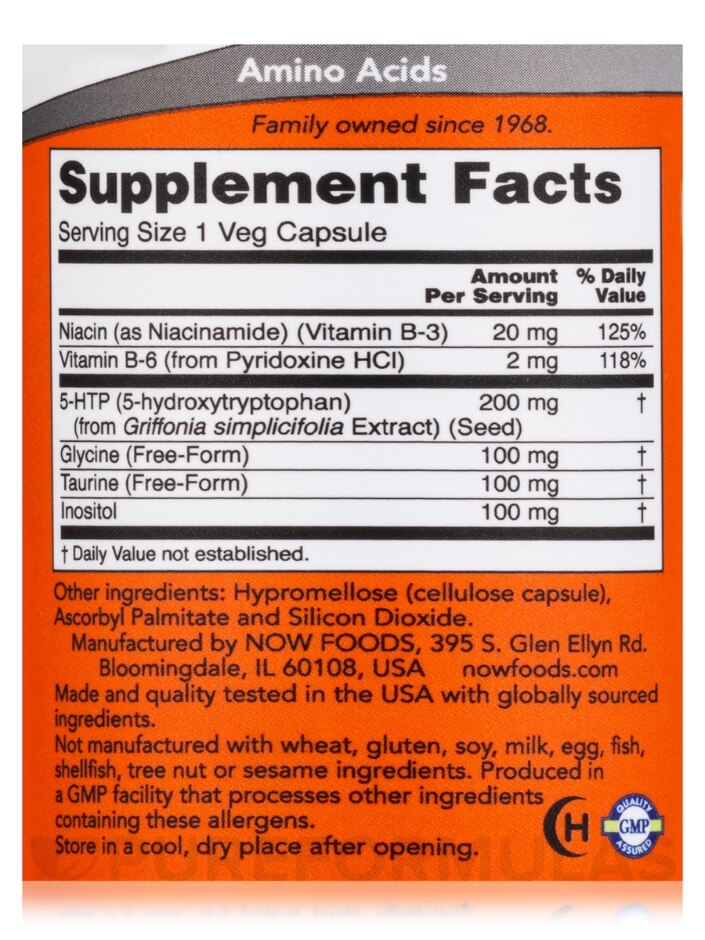 5-HTP 200 mg - 60 Veg Capsules - Alternate View 3
