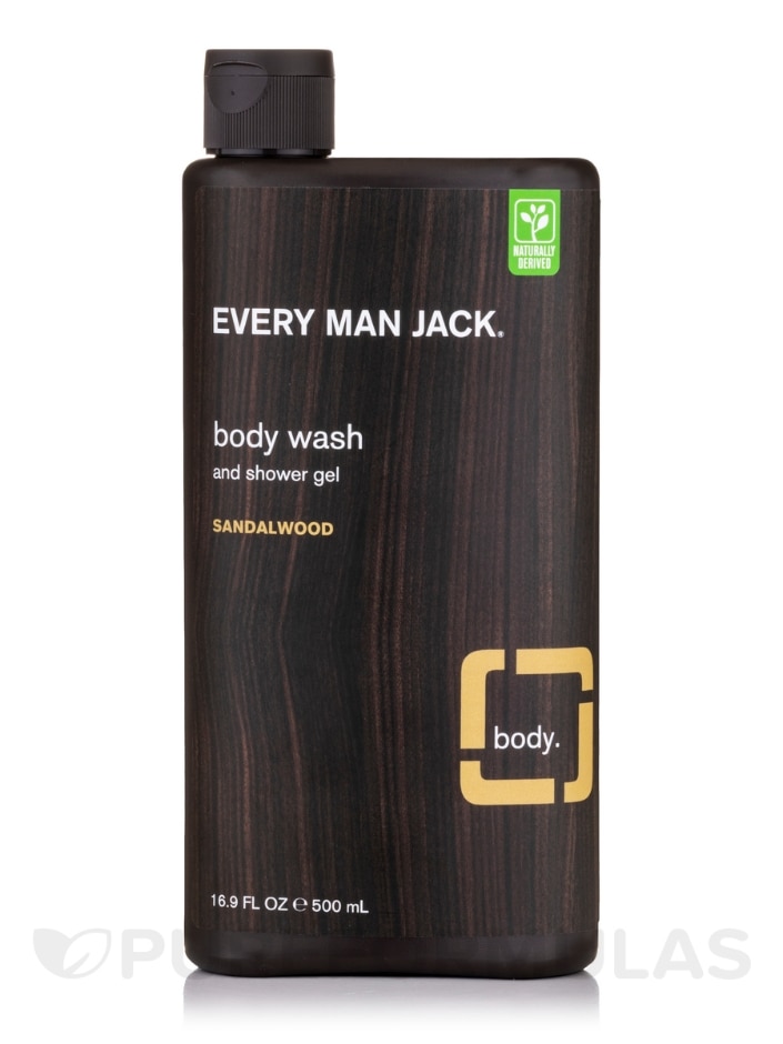 Every Man Jack Body Wash, Sandalwood - 16.9 fl oz bottle