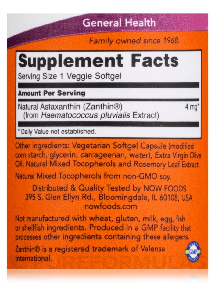 Astaxanthin 4 mg - 60 Veggie Softgels - Alternate View 3