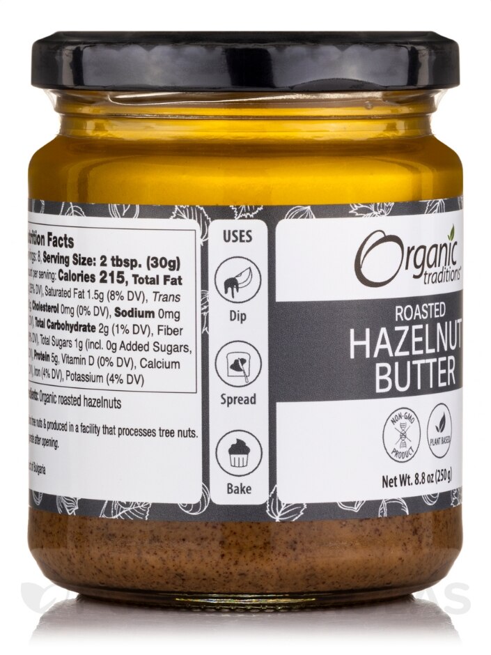 Organic Roasted Hazelnut Butter - 8.8 oz (250 Grams) - Alternate View 3