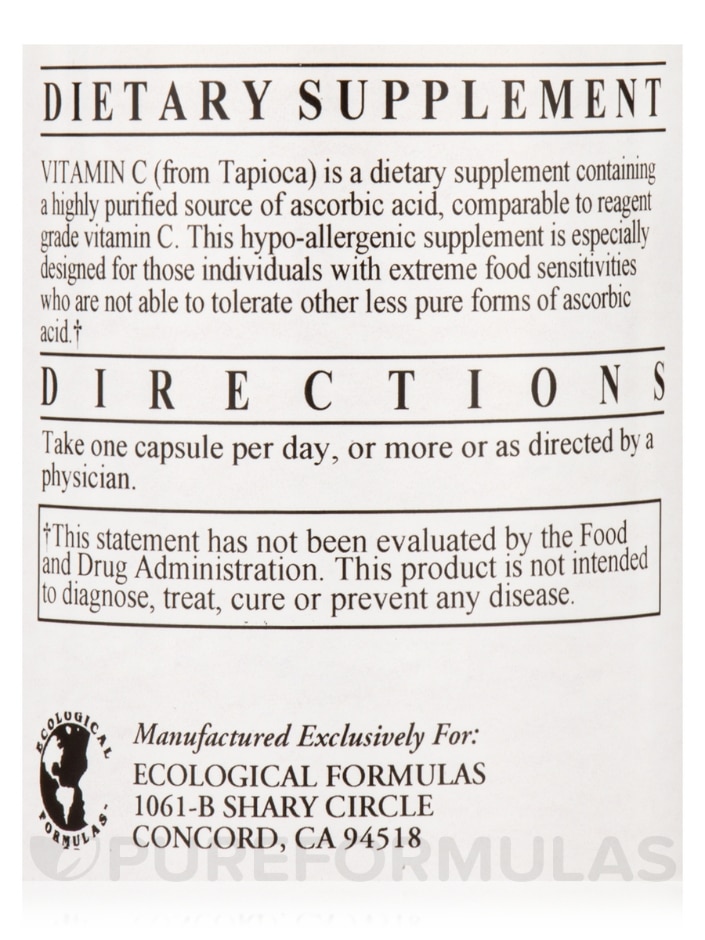 Vitamin C-1000 from Tapioca - 90 Capsules - Alternate View 4