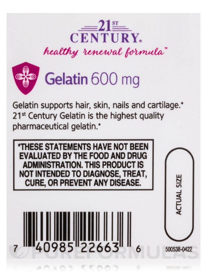 Gelatin 600 mg - 100 Capsules - Alternate View 5