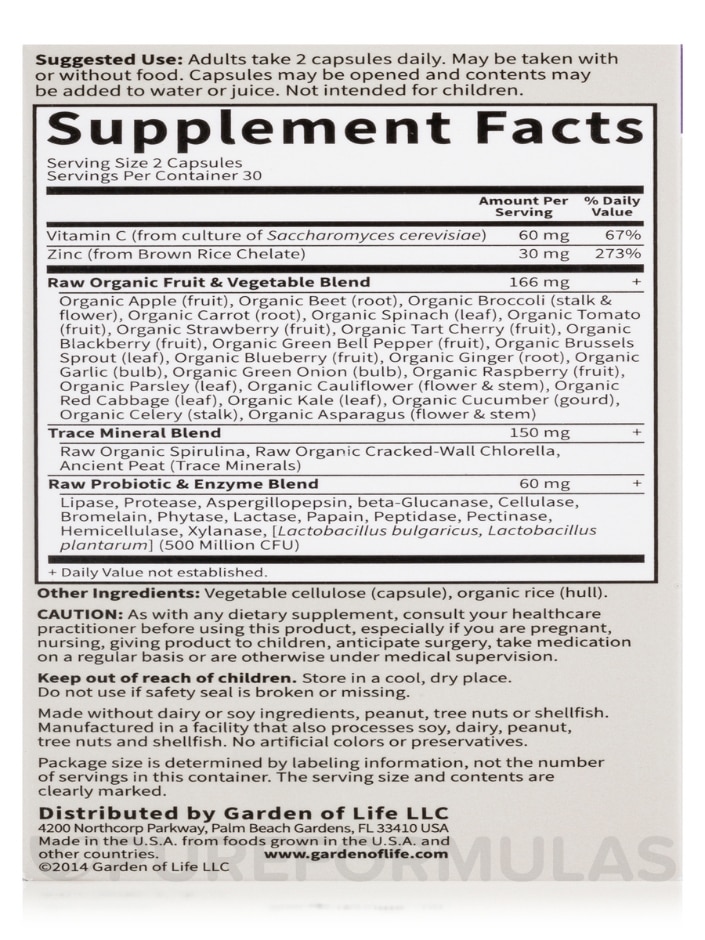 Vitamin Code® - Raw Zinc - 60 Vegan Capsules - Alternate View 7