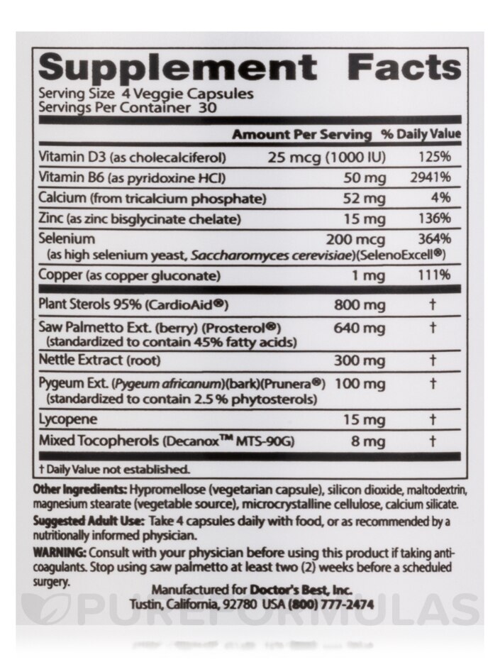 Comprehensive Prostate Formula with SelenoExcell® - 120 Veggie Capsules - Alternate View 3