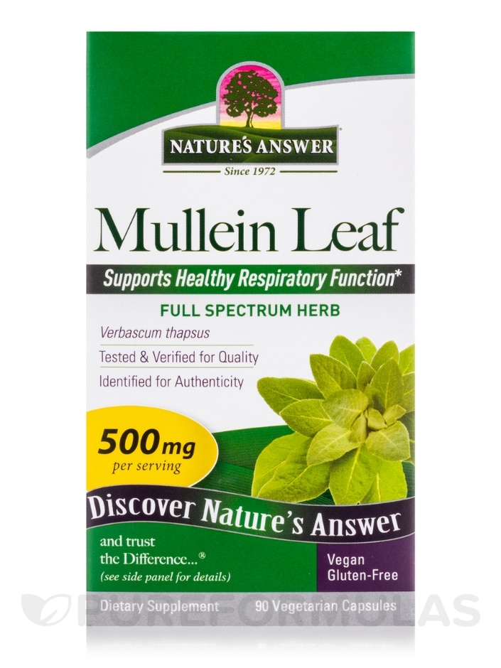 Mullein Leaf (Verbascum thapsus) - 90 Vegetarian Capsules - Alternate View 3