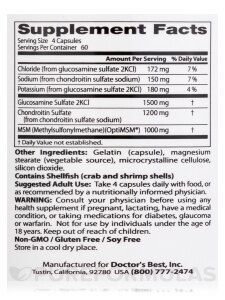 Glucosamine Chondroitin MSM with OptiMSM® - 240 Capsules - Alternate View 3