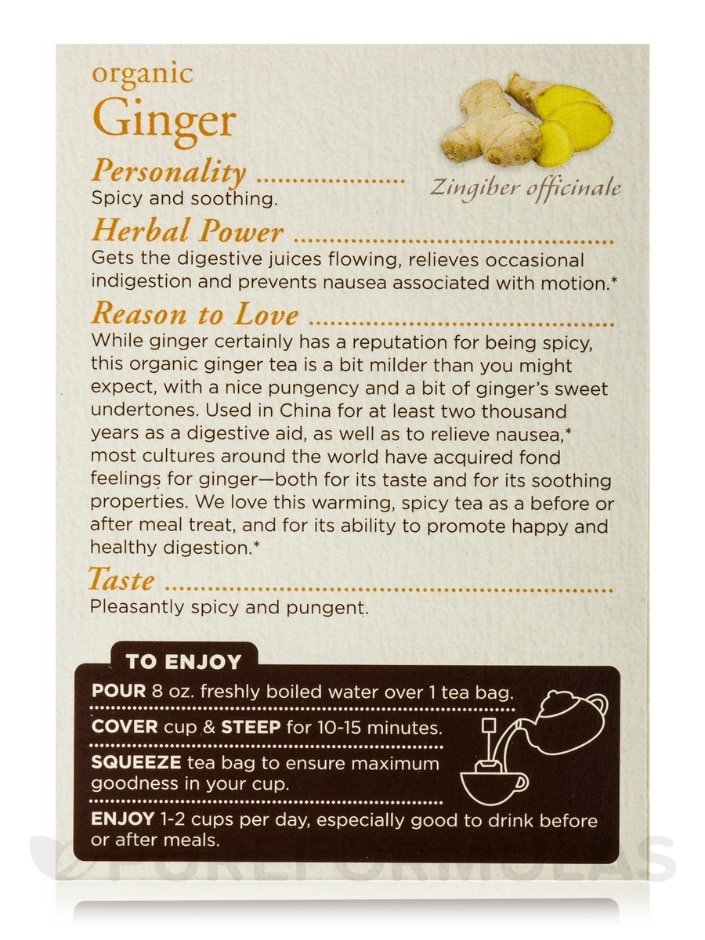 Organic Ginger Tea - 16 Tea Bags - Alternate View 3