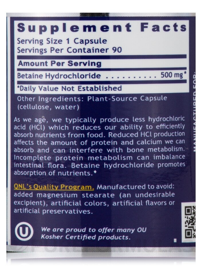 Quantum HCL - 90 Plant-Source Capsules - Alternate View 6