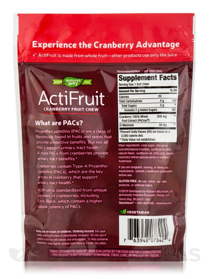 ActiFruit™ Cranberry Fruit Chew - 20 Soft Chews - Alternate View 1
