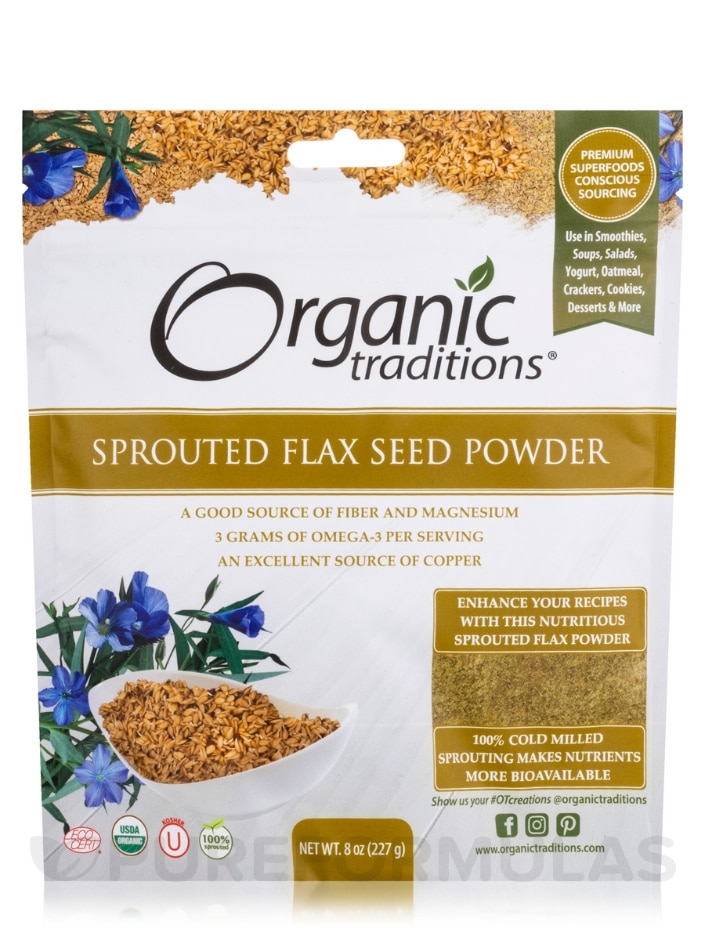 Sprouted Flax Seed Powder - 8 oz (227 Grams)