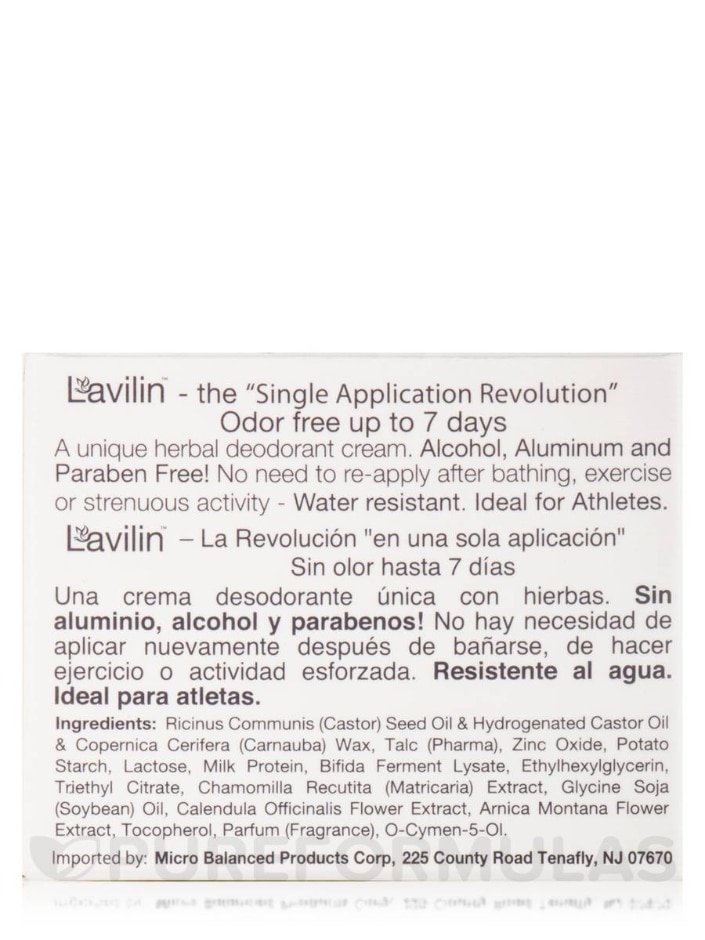 Lavilin™ Underarm Deodorant Cream for Men and Women - 12.5 Grams - Alternate View 3