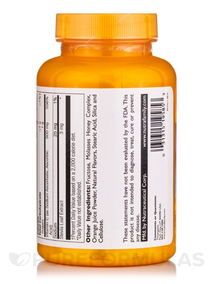 Vitamin C 500 mg Chewable (Natural Orange Flavor) - 60 Chewables - Alternate View 2