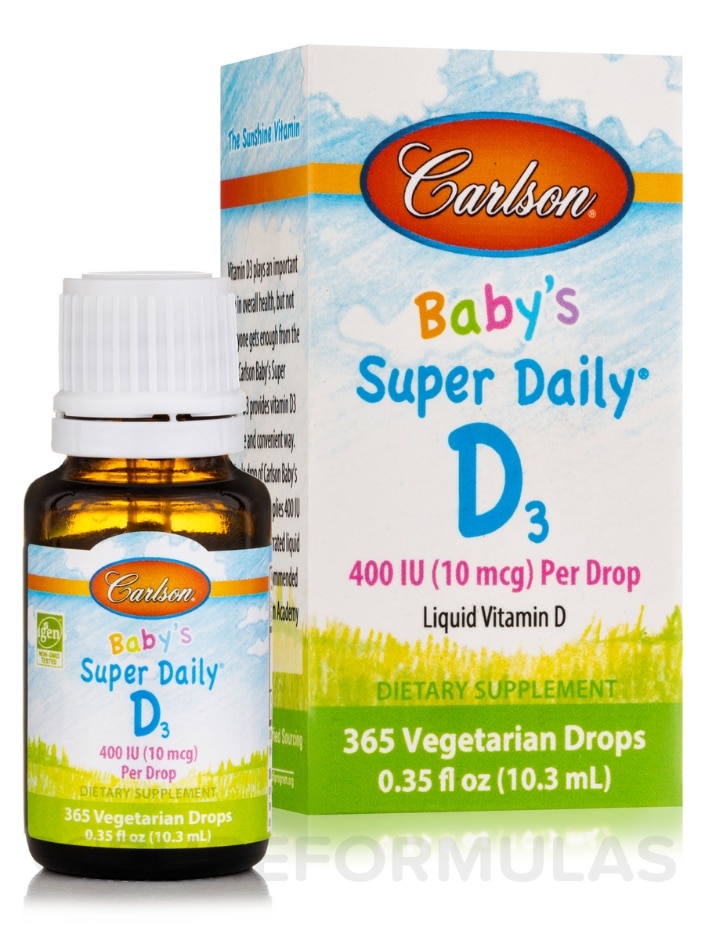 Baby's Super Daily® D3 400 IU (10 mcg) - 365 Vegetarian Drops (0.35 fl. oz / 10.3 ml) - Alternate View 1