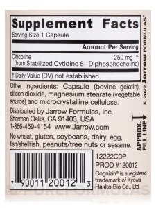Citicoline CDP Choline 250 mg - 60 Capsules - Alternate View 3