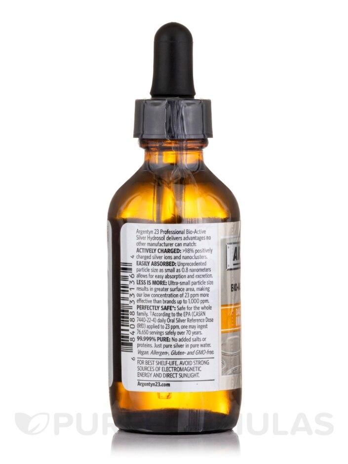 Professional Bio-Active Silver Hydrosol 23 ppm - Immune Support - 2 fl. oz (59 ml) Dropper-Top Bottle - Alternate View 3