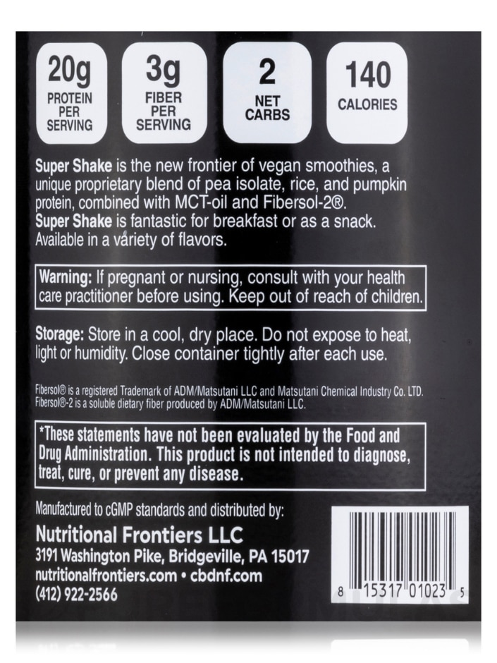 Super Shake Vanilla Vegan Powder - 2.2 Lbs (996 Grams) - Alternate View 4