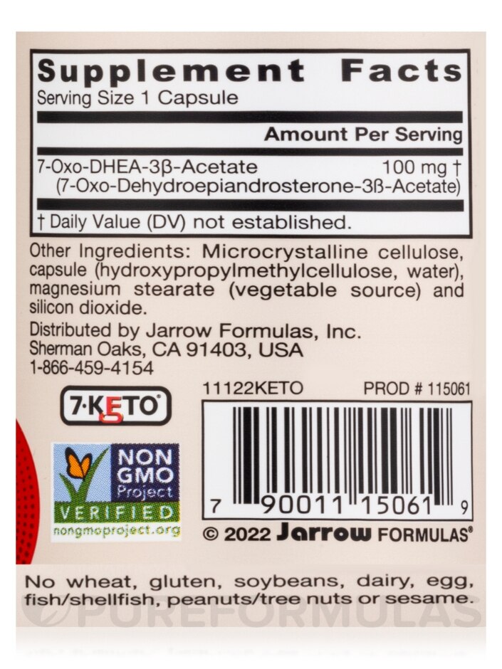 7-Keto DHEA 100 mg - 30 Capsules - Alternate View 3