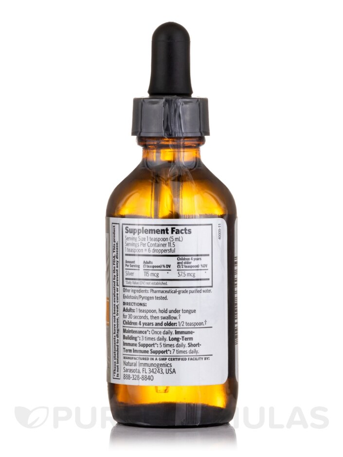 Professional Bio-Active Silver Hydrosol 23 ppm - Immune Support - 2 fl. oz (59 ml) Dropper-Top Bottle - Alternate View 2