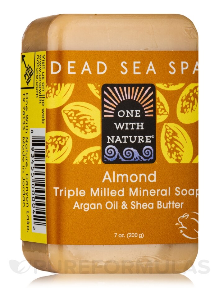 Almond - Triple Milled Mineral Soap Bar with Argan Oil & Shea Butter - 7 oz (200 Grams)