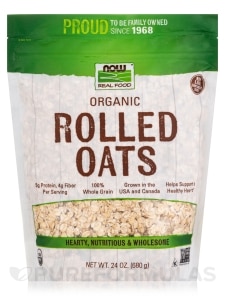NOW Real Food® - Organic Rolled Oats - 24 oz (680 Grams)