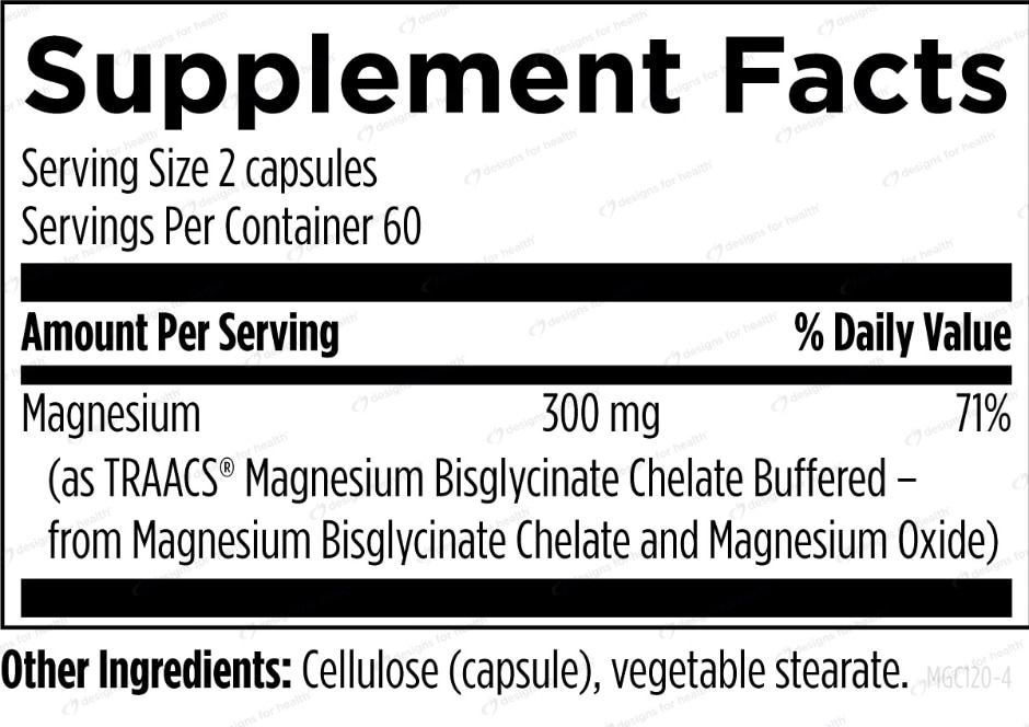 Magnesium Glycinate Complex - 120 Vegetarian Capsules - Alternate View 1