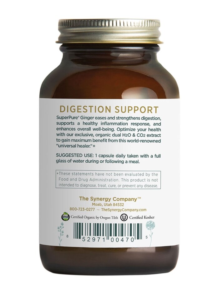 SuperPure® Ginger Extract - 60 Organic Capsules - Alternate View 1