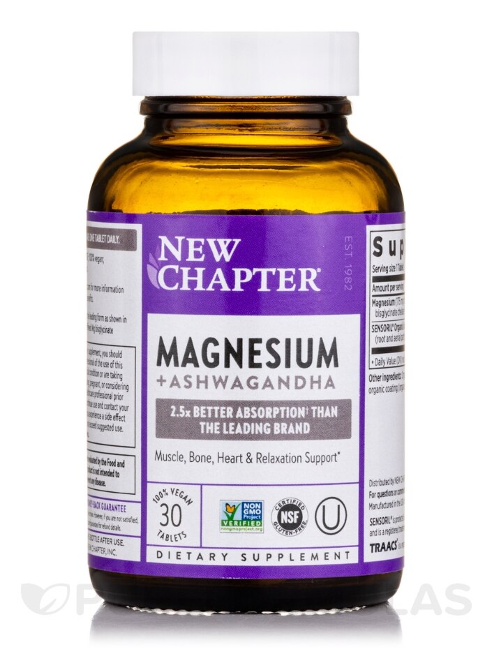 Magnesium + Ashwagandha - 30 Vegan Tablets - Alternate View 2