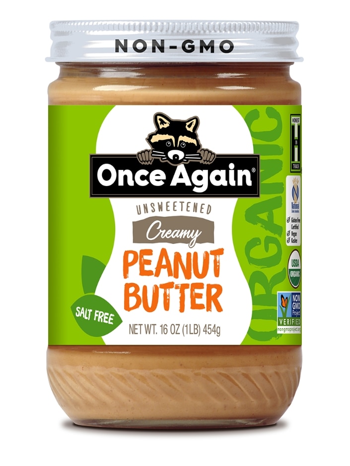 Organic Creamy Peanut Butter - Unsweetened & Salt Free - 16 oz (454 Grams)