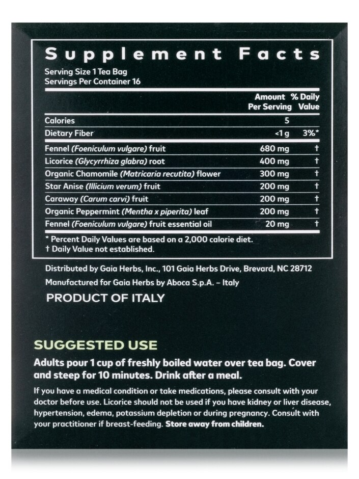 Gas & Bloating Tea - 16 Tea Bags (1.13 oz / 32 Grams) - Alternate View 5