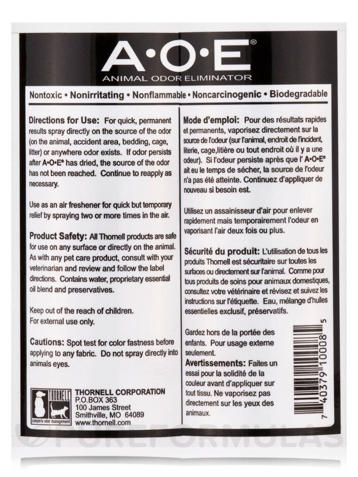 A.O.E® (Animal Odor Eliminator) - 8 oz (236 ml) - Alternate View 3